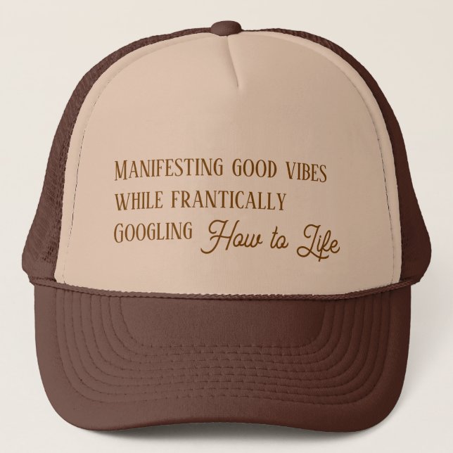 Gorra De Camionero Cómo Vivir: Divertimiento Divertido (Anverso)