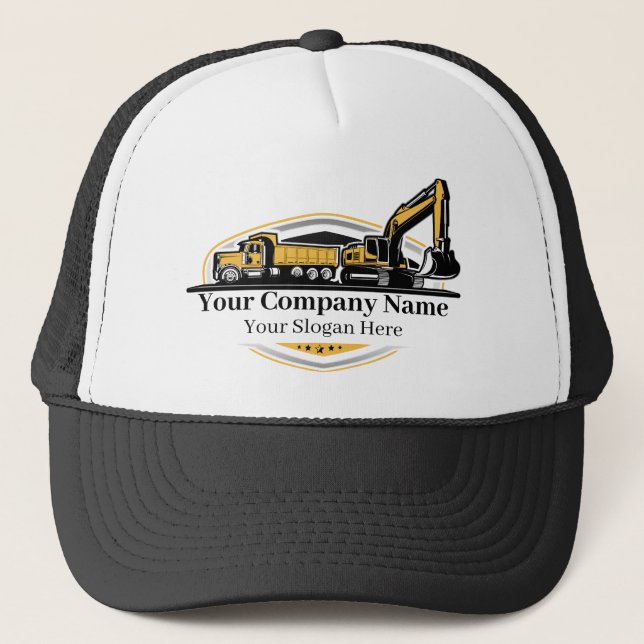 Gorra De Camionero Compañía Constructora Profesional de Equipo Pesado (Anverso)