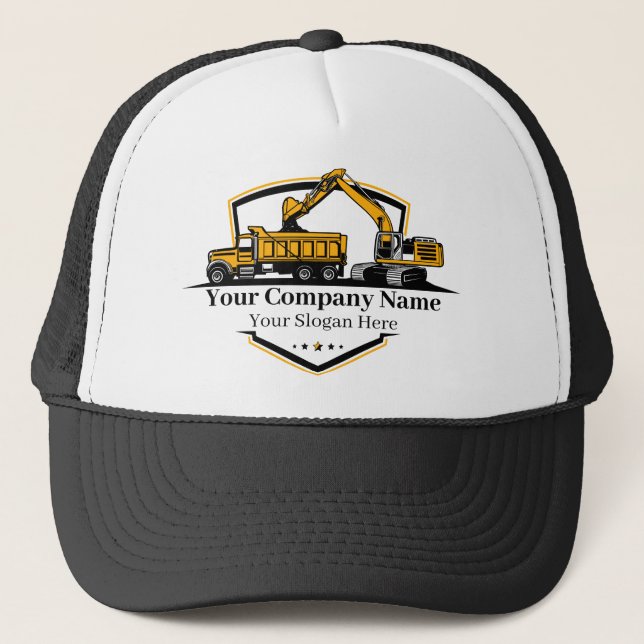 Gorra De Camionero Compañía Constructora Profesional de Equipo Pesado (Anverso)