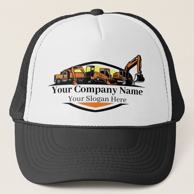 Gorra De Camionero Compañía Constructora Profesional de Equipo Pesado (Anverso)