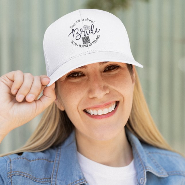 Gorra De Camionero Cómprame Una Bebida Novia Bachelorette Party QR Co (Subido por el creador)