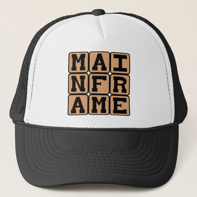 Gorra De Camionero Computadora de mainframe, grande (Anverso)