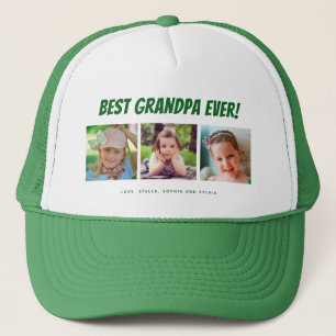 Gorra de camionero con 3 fotos del mejor abuelo