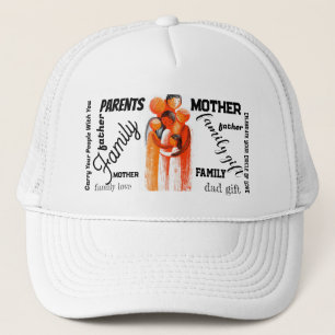 Gorra de camionero con arte de abrazo familiar cál