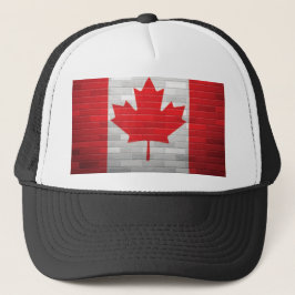Gorra de camionero con bandera canadiense y pared 