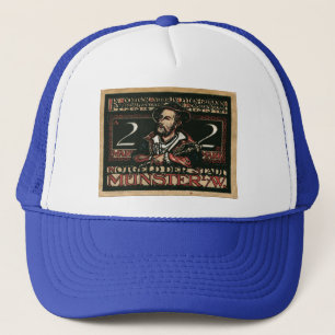 Gorra de camionero con billete de Notgeld de 2 mar