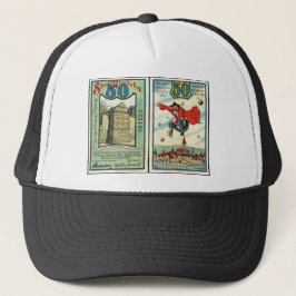 Gorra de camionero con billete de Notgeld de 50 Pf