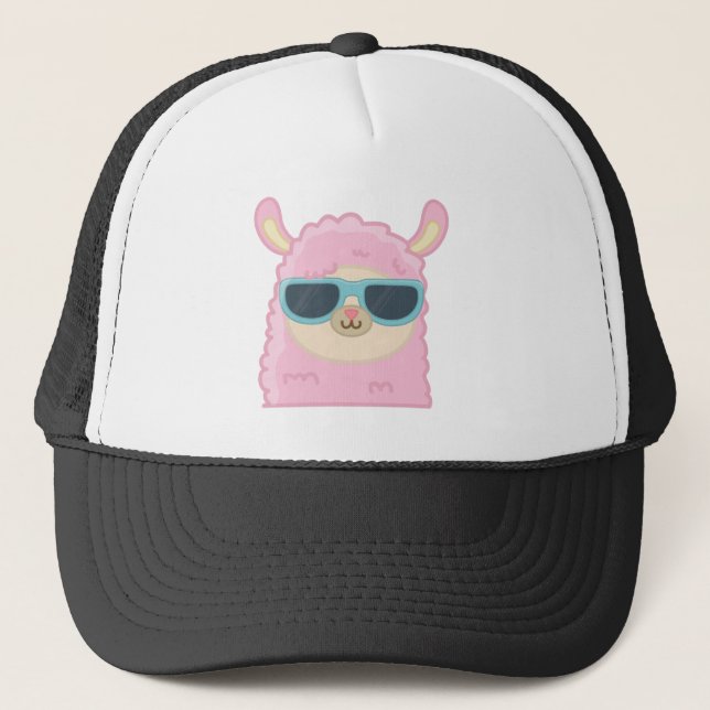 Gorra de camionero con cara de llama linda con gaf (Anverso)