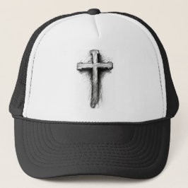 Gorra de camionero con cruz cristiana gráfica