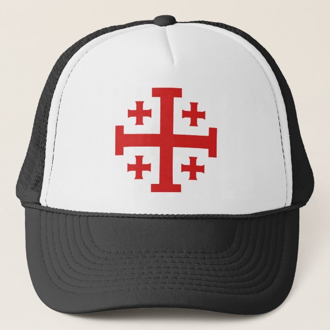 Gorra de camionero con cruz de Jerusalén de cruzad (Anverso)