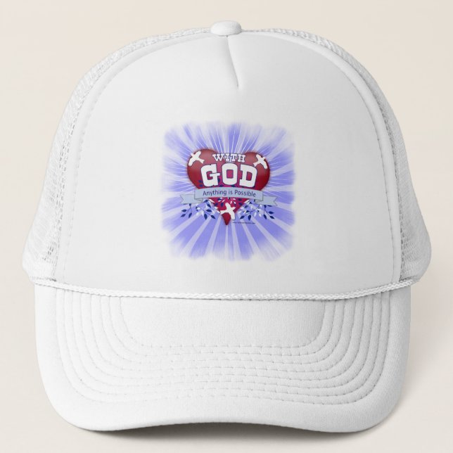 Gorra De Camionero Con Dios cualquier cosa es posible (Anverso)