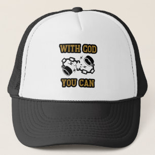 Gorra De Camionero Con Dios puedes tener fe fuerte