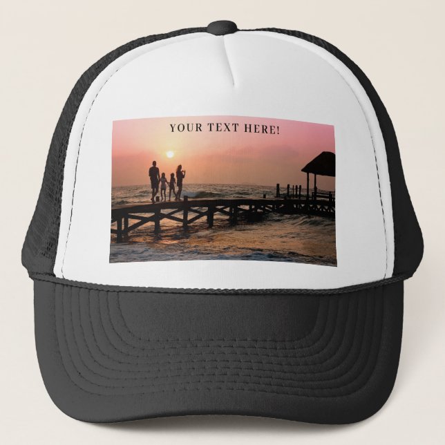 Gorra de camionero con foto y texto personalizados (Anverso)
