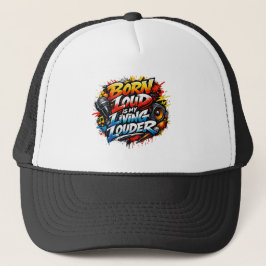 Gorra de camionero con gráfica de música rock Born
