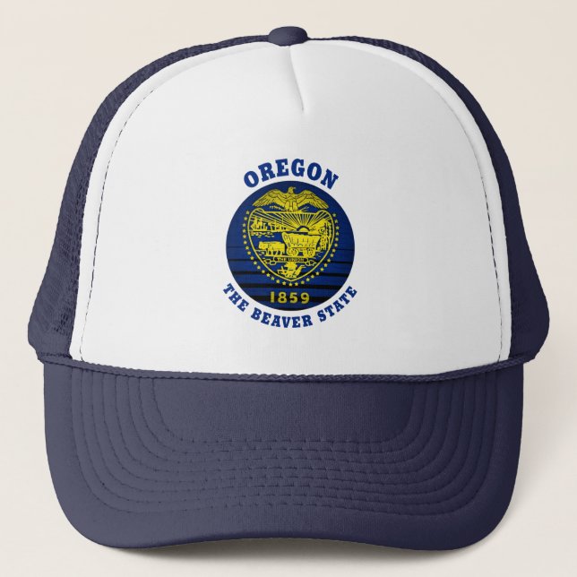 Gorra de camionero con la bandera del estado de OR (Anverso)