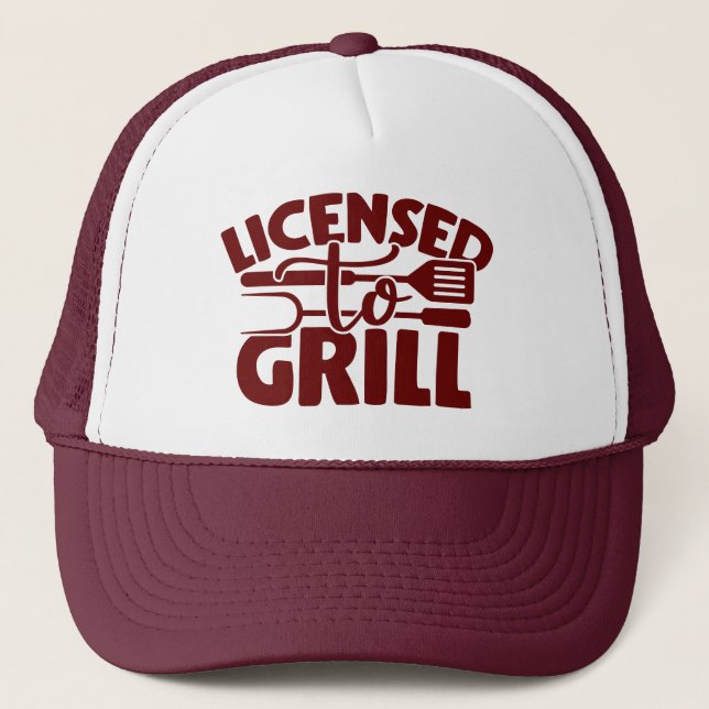 Gorra De Camionero Con Licencia Para Grill (Anverso)