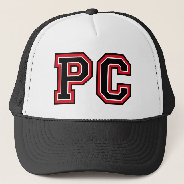 Gorra de camionero con monograma "PC" (Anverso)