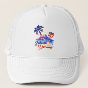 Gorra de camionero con palma patriótica Sigue tus 
