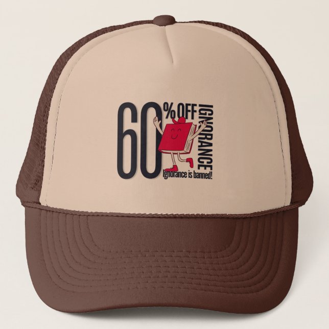 Gorra de camionero con personaje de libro rojo mar (Anverso)