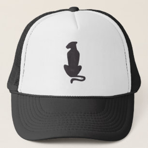 Gorra de camionero con silueta de gato negro