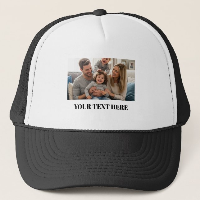 Gorra de Camionero con Texto Personalizado de Foto (Anverso)