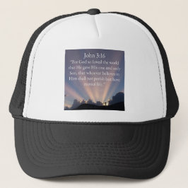 Gorra de camionero con versículo bíblico Juan 3:16