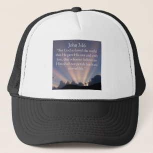 Gorra de camionero con versículo bíblico Juan 3:16