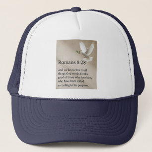 Gorra de camionero con versículo bíblico Romanos 8