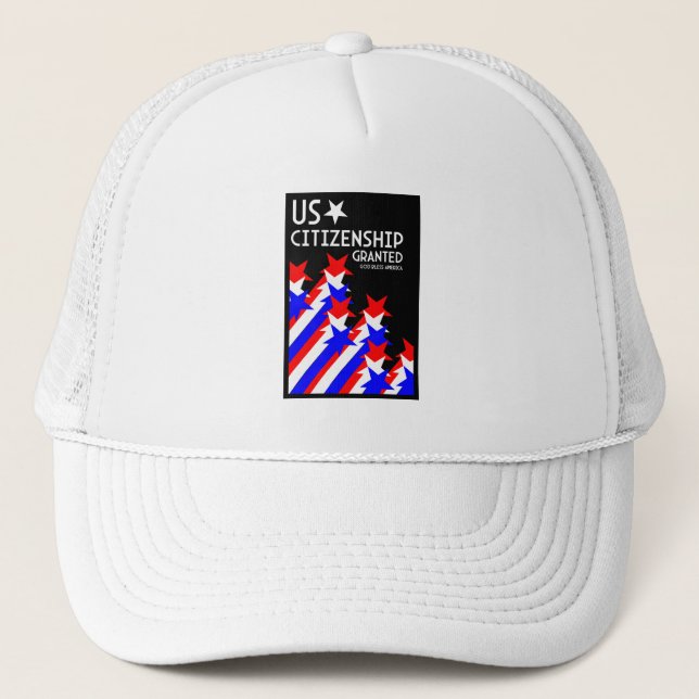 Gorra De Camionero Conceden ciudadanía estadounidense (Anverso)