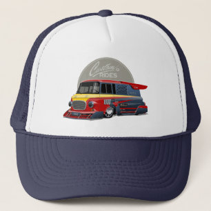 Gorra De Camionero Concepto de furgoneta de carrera retro personaliza