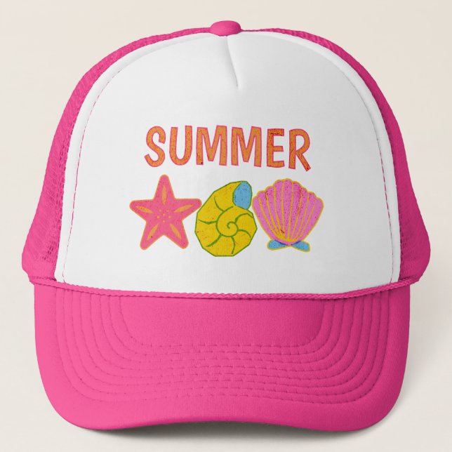 Gorra De Camionero Conchas de Verano Retro (Anverso)