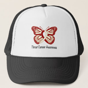Gorra De Camionero Conciencia del cáncer de garganta con la cinta de