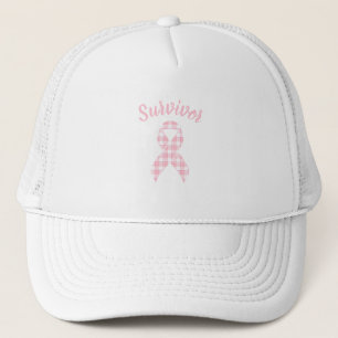 Gorra De Camionero Conciencia sobre el Cáncer de Mama Cuadros Rosa Ci