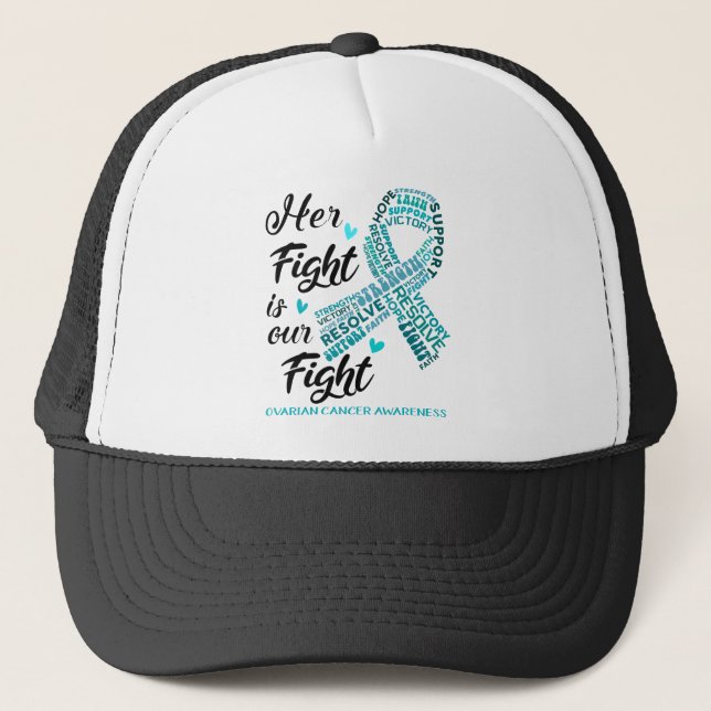 Gorra De Camionero Conciencia sobre el cáncer de ovario Su lucha es n (Anverso)