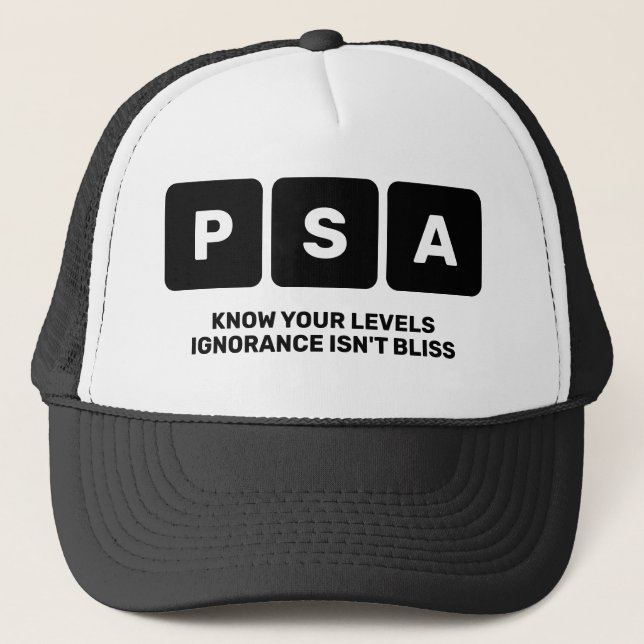 Gorra De Camionero Conciencia sobre el cáncer de próstata PSA (Anverso)