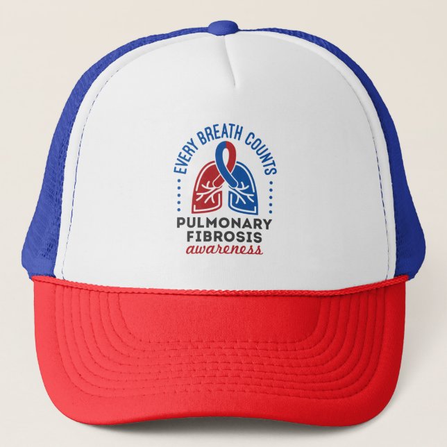 Gorra De Camionero Conciencia sobre Fibrosis Pulmonar Cada Respiració (Anverso)
