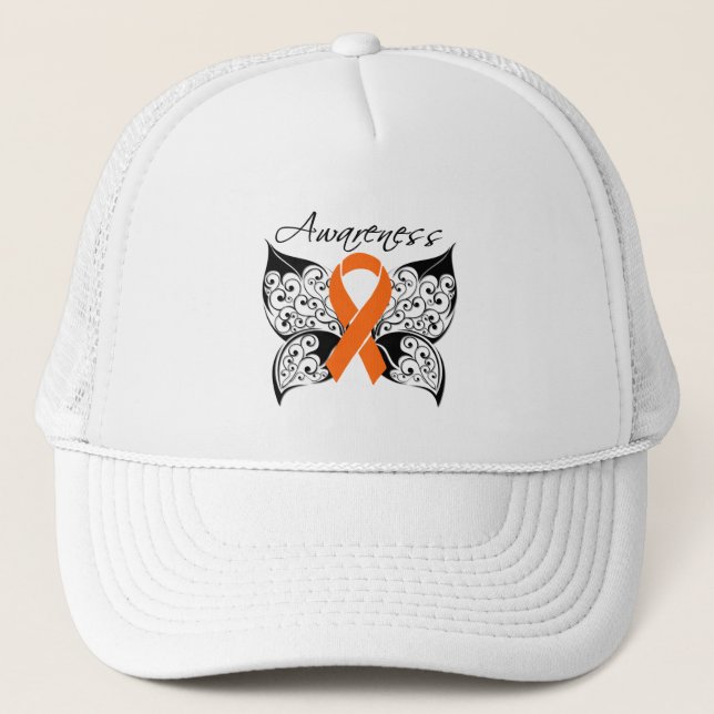 Gorra De Camionero Conciencia sobre las mariposas tatuadas - Cáncer d (Anverso)