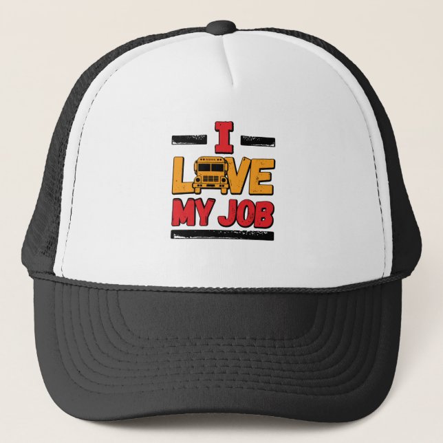 Gorra De Camionero Conductor De Autobús Escolar Me Encanto Mi Trabajo (Anverso)