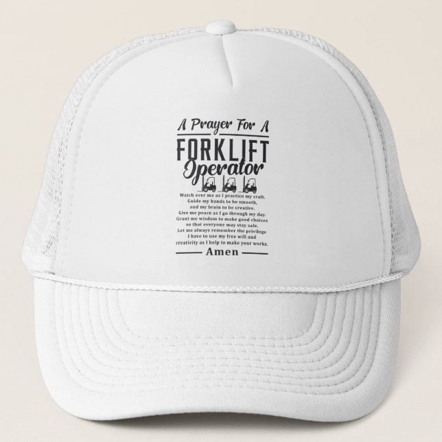 Gorra De Camionero Conductor Del Elevador De Horquilla Una Oración Pa (Anverso)