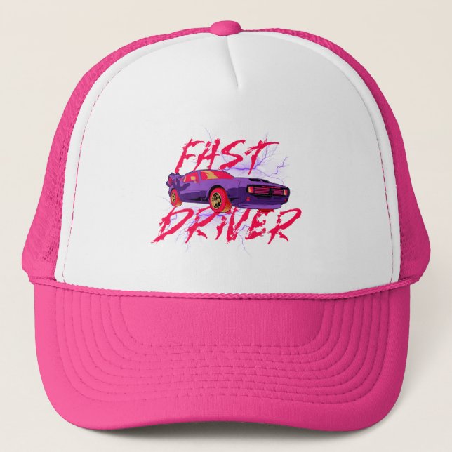 Gorra De Camionero CONDUCTOR RÁPIDO - morado (Anverso)