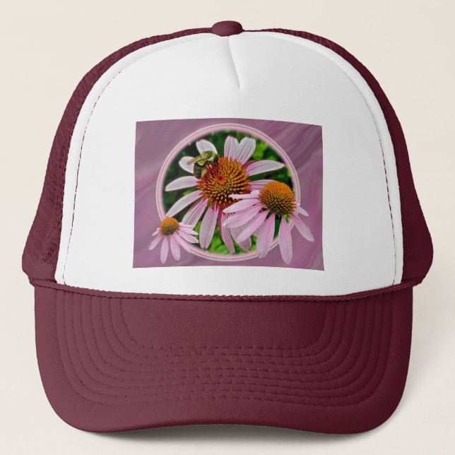 Gorra De Camionero Coneflower y Bee (Anverso)