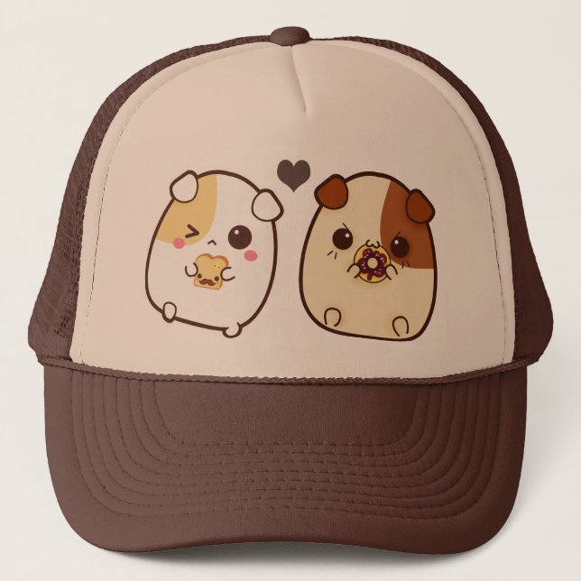 Gorra De Camionero Conejillos de Indias de Kawaii (Anverso)
