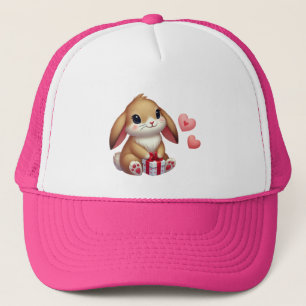 Gorra De Camionero Conejito lindo del día de San Valentín 