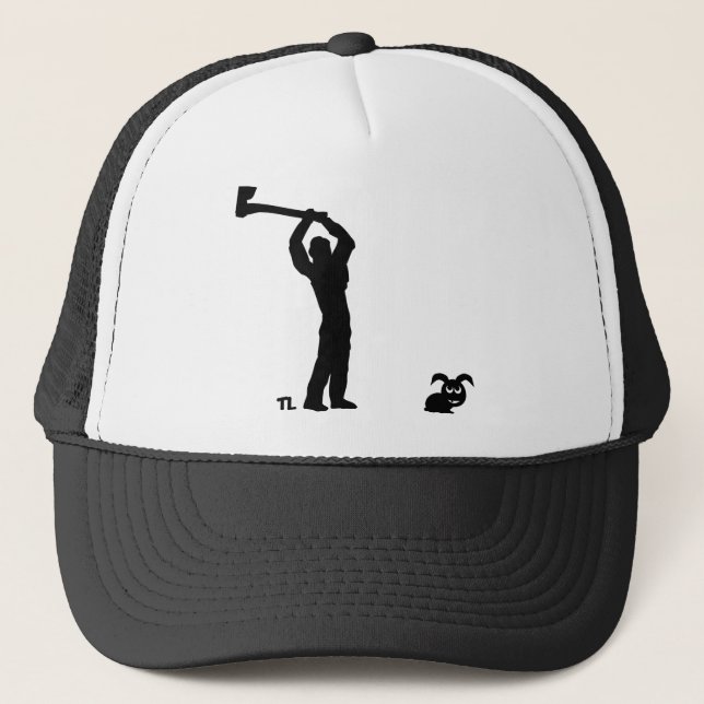 Gorra De Camionero conejito muerto negro - leñador (Anverso)