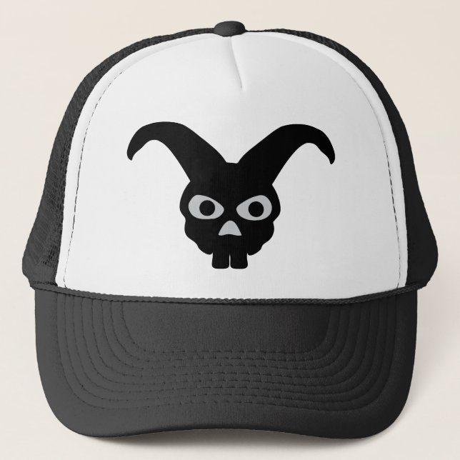 Gorra De Camionero conejito negro de Halloween (Anverso)