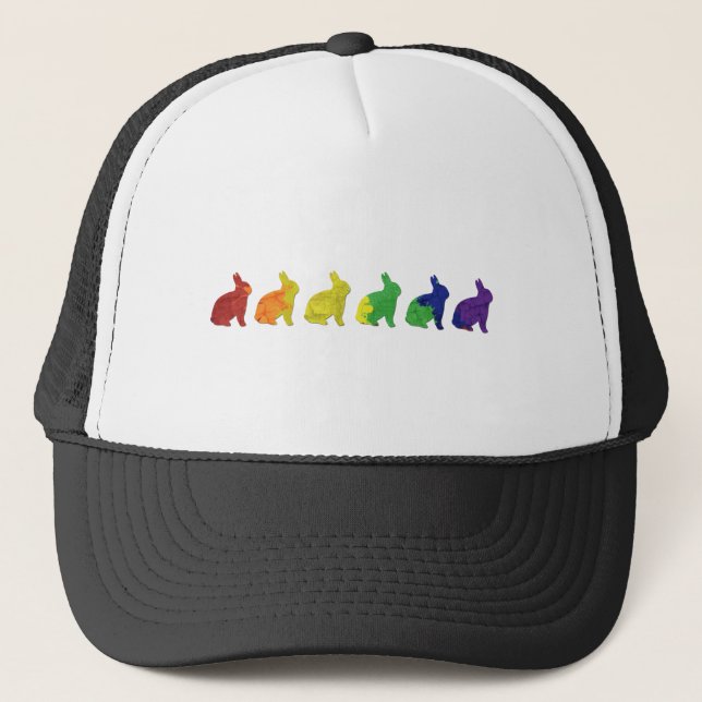 Gorra De Camionero Conejitos homosexuales y lesbianos del orgullo (Anverso)