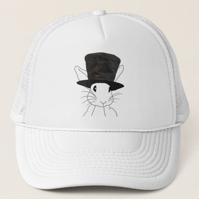 Gorra De Camionero Conejo Blanco (Anverso)