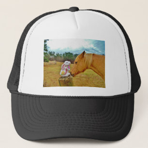 Gorra De Camionero Conejo blanco y caballo amarillo