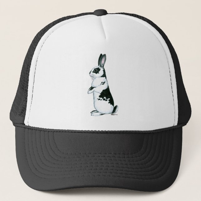 Gorra De Camionero Conejo: blanco y negro (Anverso)