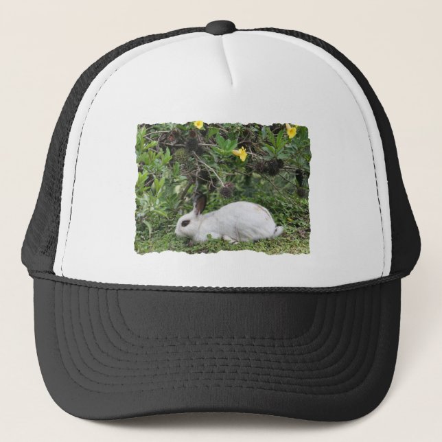 Gorra De Camionero Conejo blanco y negro (Anverso)